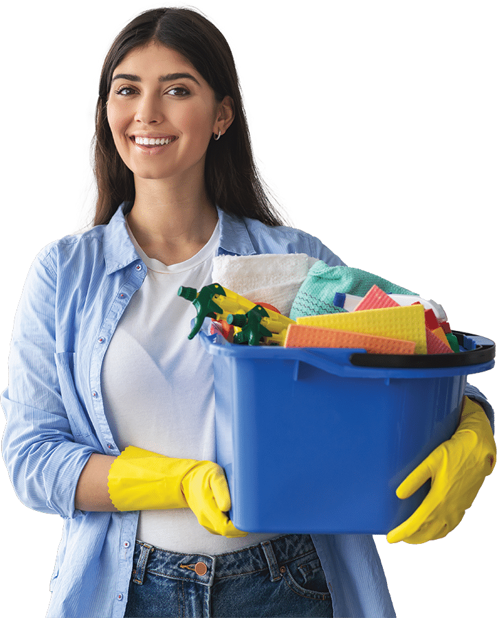 Cleaning girl flipped