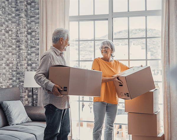 couple moving boxes
